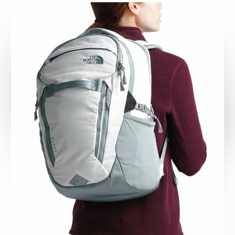 The North Face Surge backpack hiking White Multiple Pockets